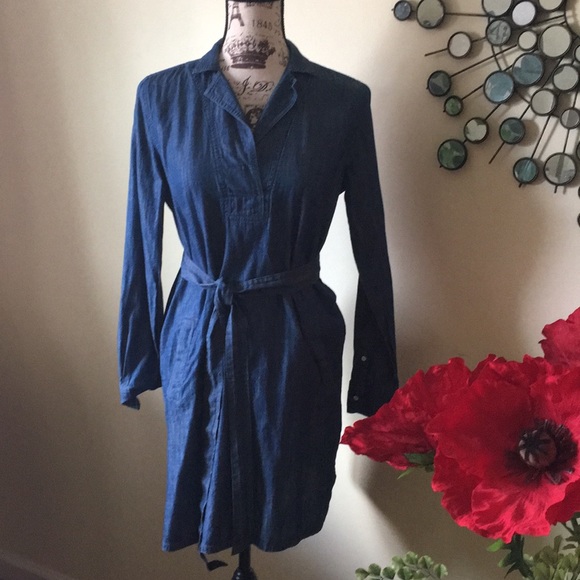 Loft denim jean shirtdress dress - Picture 2 of 8
